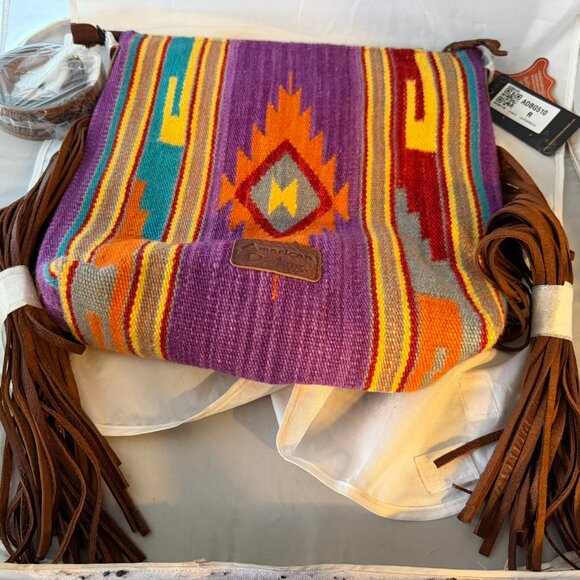 American Darling Cross Body Bag Leather Fringe Purse Western NWT - Picture 2 of 3